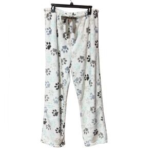 Women's Fleece Pajama Pants with Paw Print